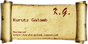 Kurutz Galamb névjegykártya